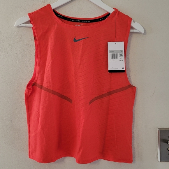 Nike Dri-Fit ADV Run Division Women's Engineered Running Tank - coral red - Picture 11 of 15